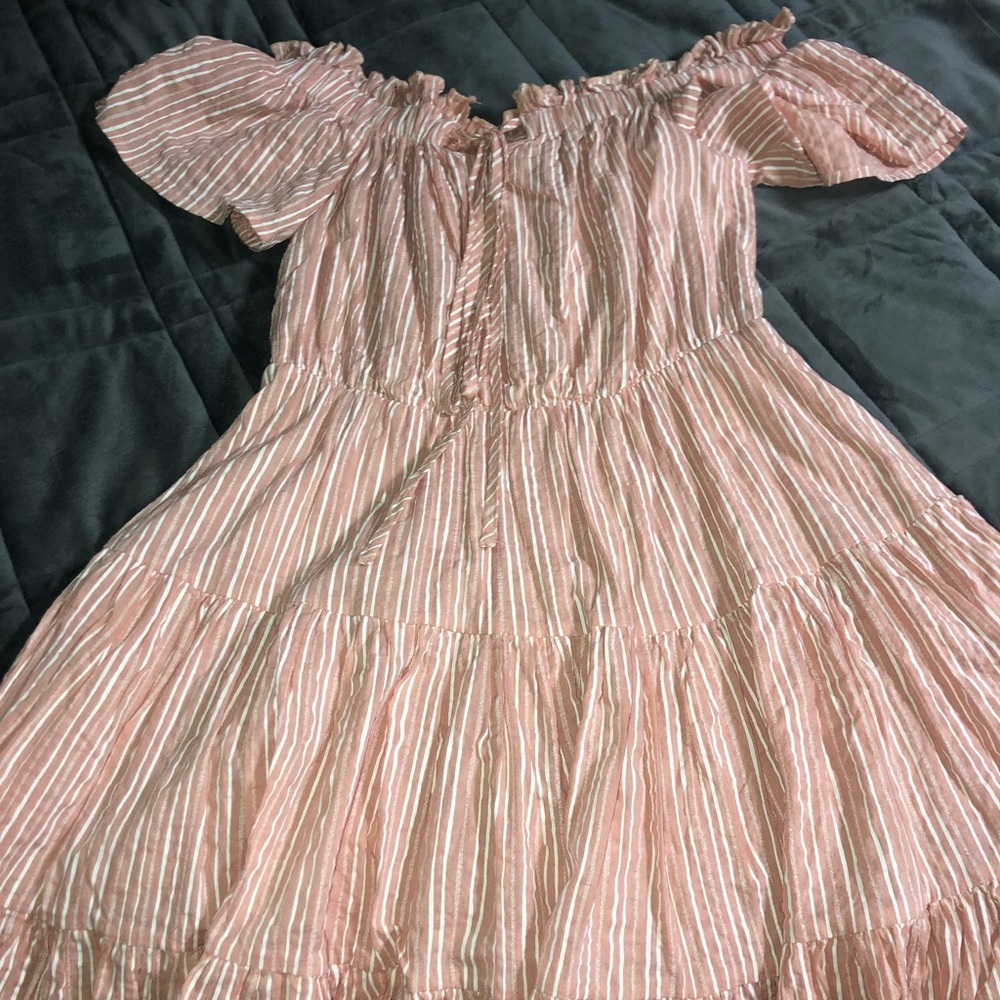 Mini off the shoulder striped dress